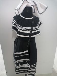 Kids Costumes to Hire - Traditional - Black - 4pce (headscarf, bag, collar, wrap skirt) - GIRL